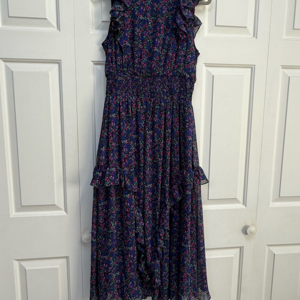 Lulu's Navy Floral Smocked Top